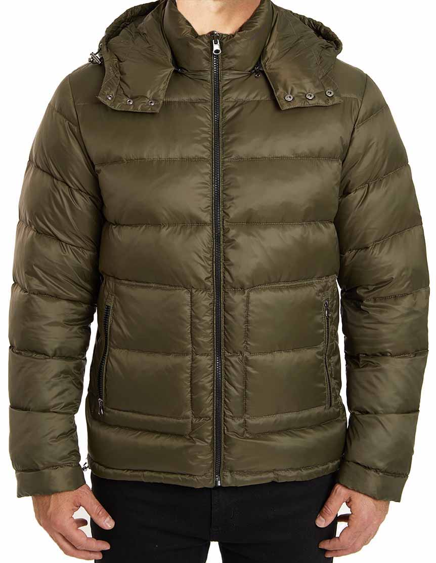 Slate Stone Quilted Down Coat Regular XL Green