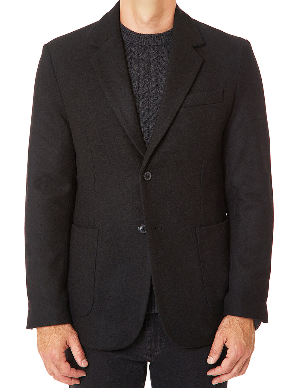 Wool Notch Lapel Blazer