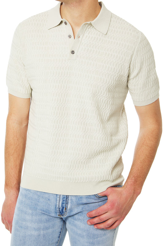 WAVE KNIT SWEATER POLO