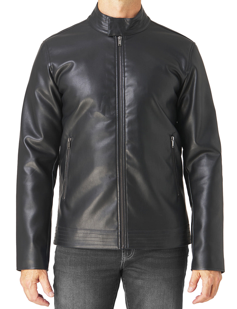 Faux Leather Racer Jacket