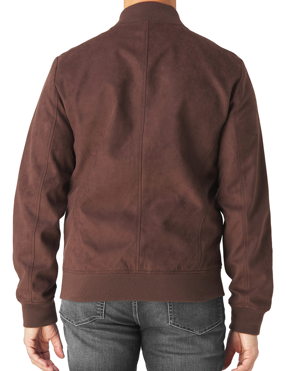 Faux Suede Bomber Jacket