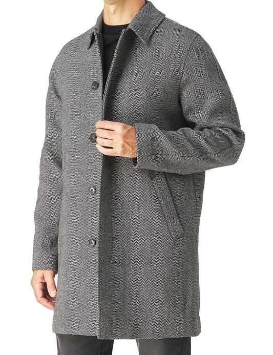 Wool Herringbone Raglan Coat