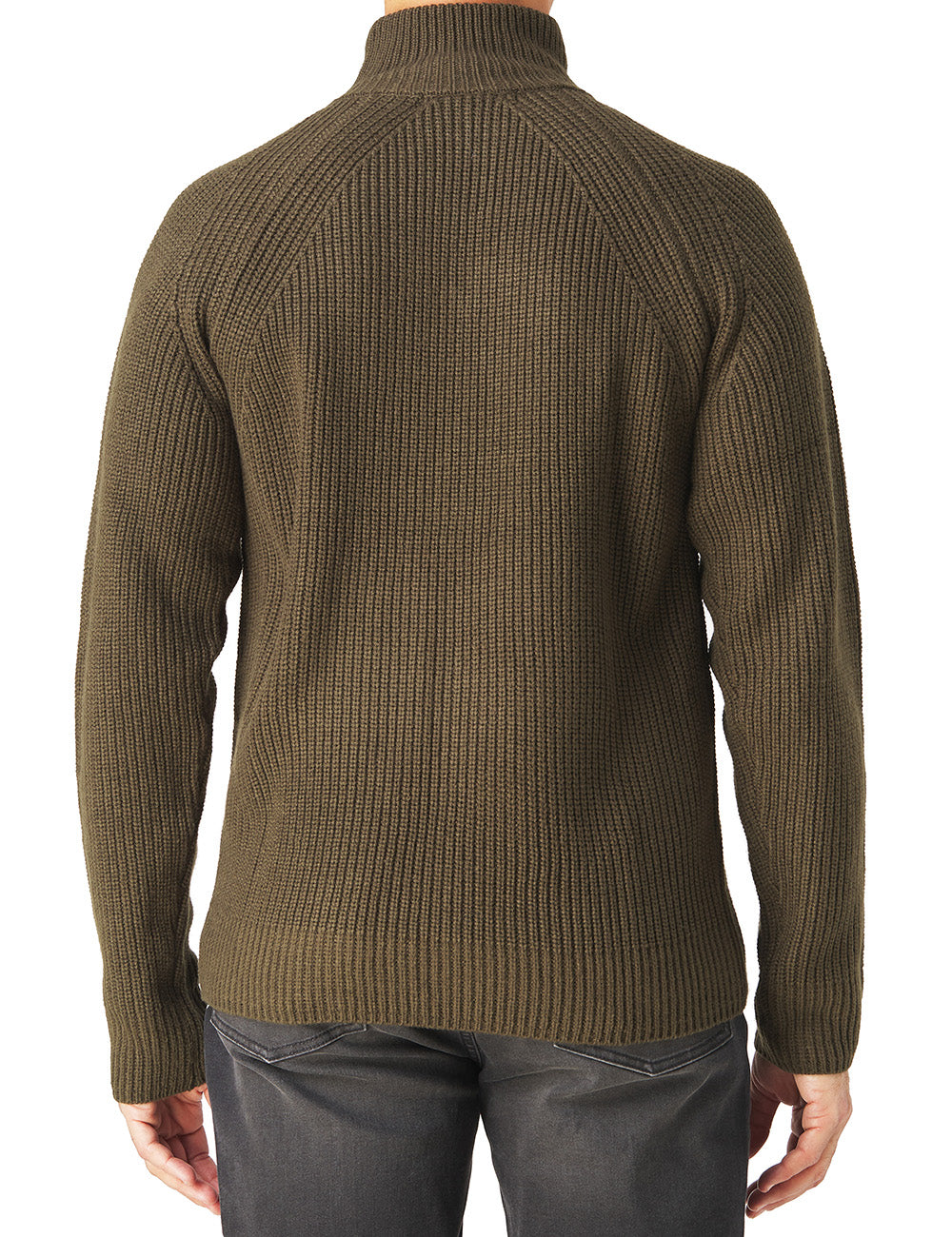 Ribbed Mid Gauge Half Zip Sweater