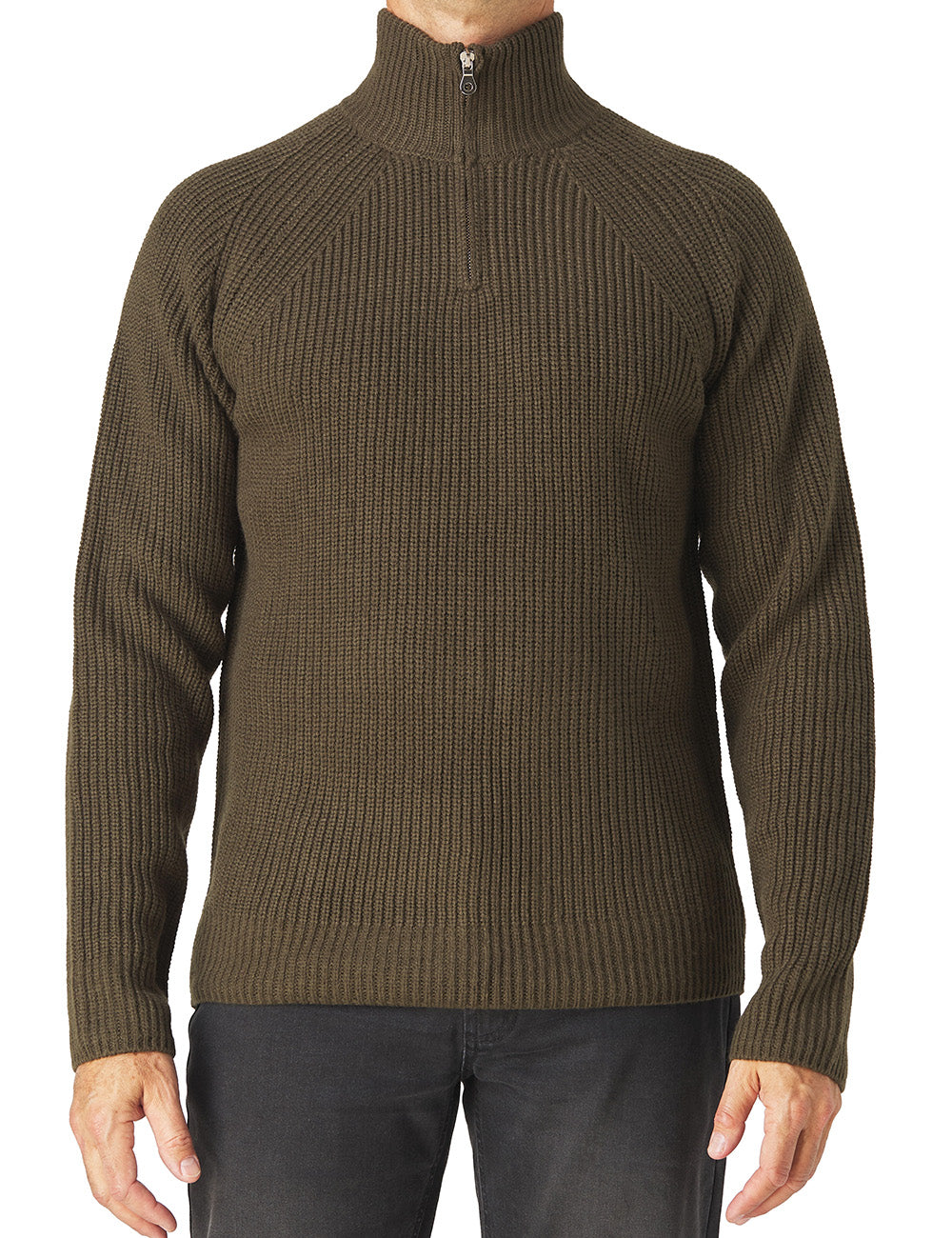 Ribbed Mid Gauge Half Zip Sweater