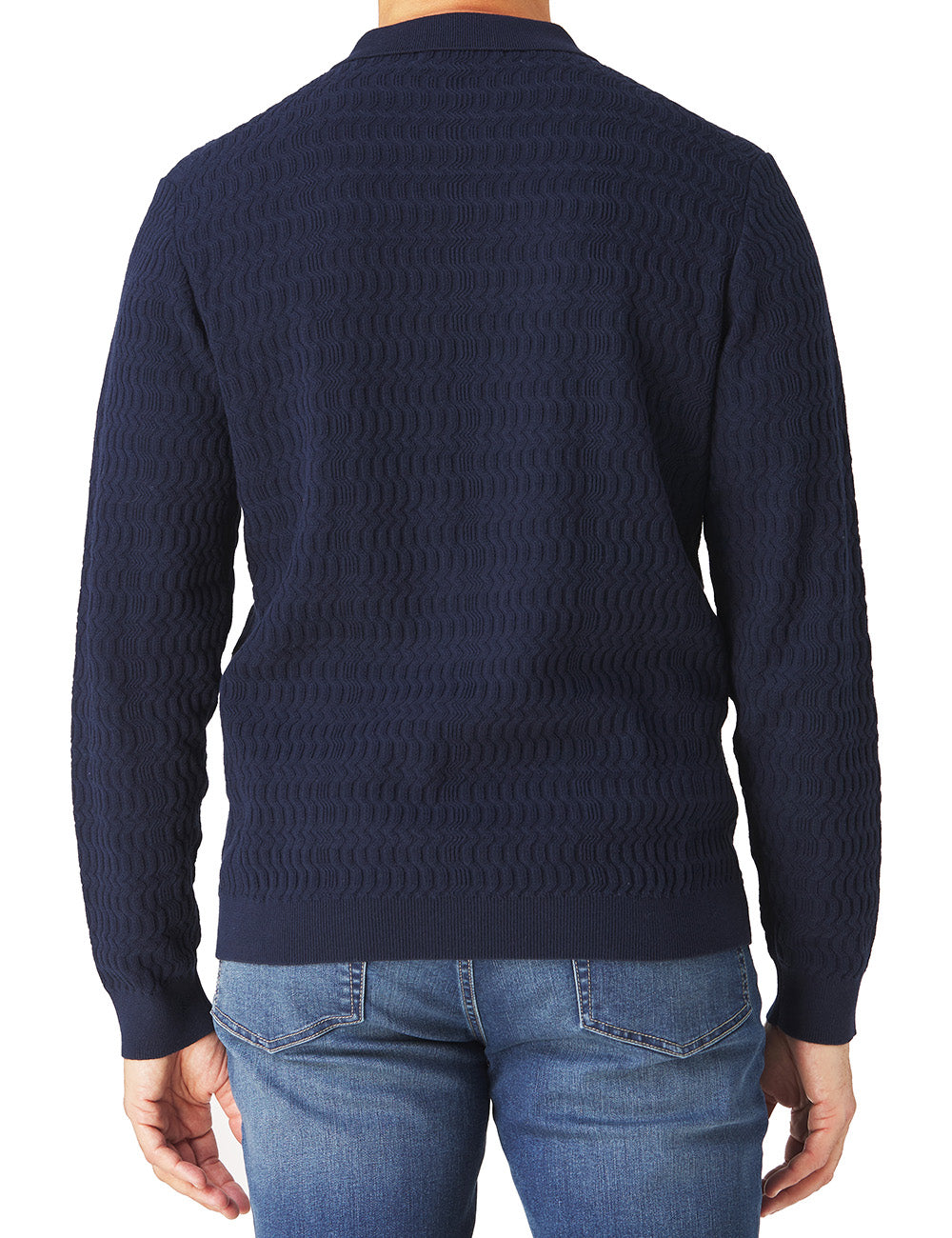 Wave Knit Sweater Polo