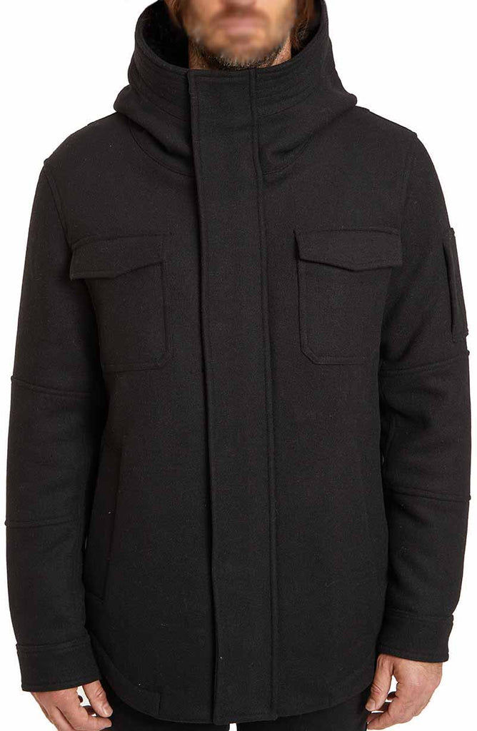 wool zip duffle coat