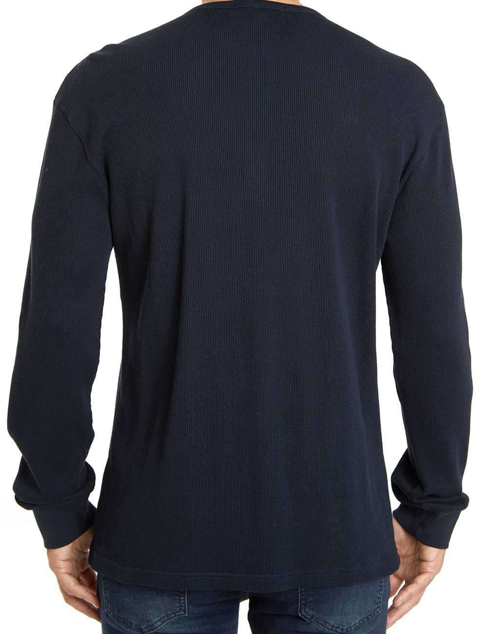 Long Sleeve Waffle Henley