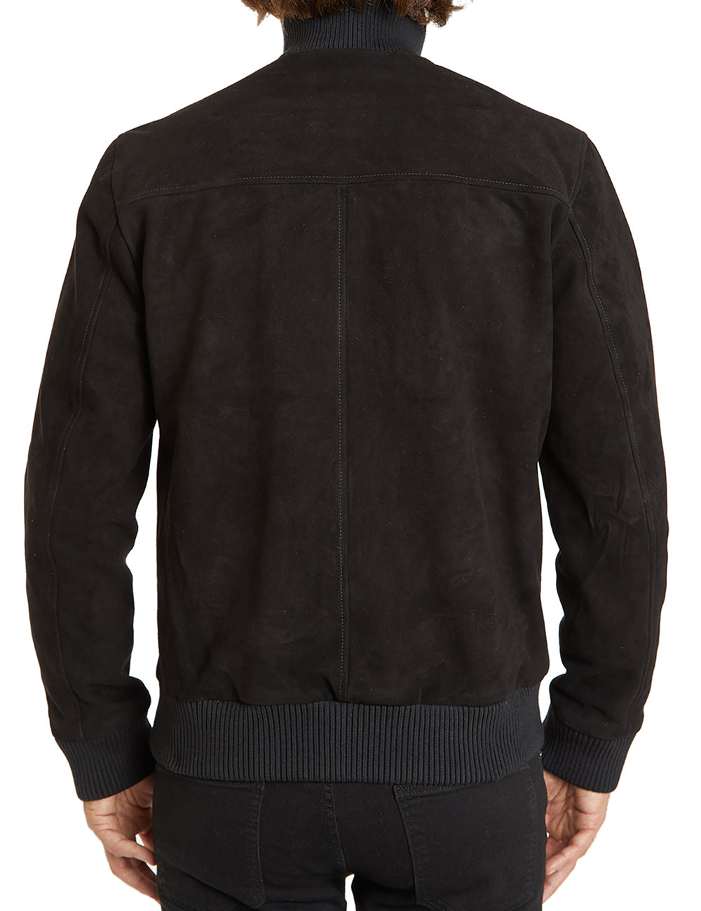 Suede Full Zip Bomber Jacket