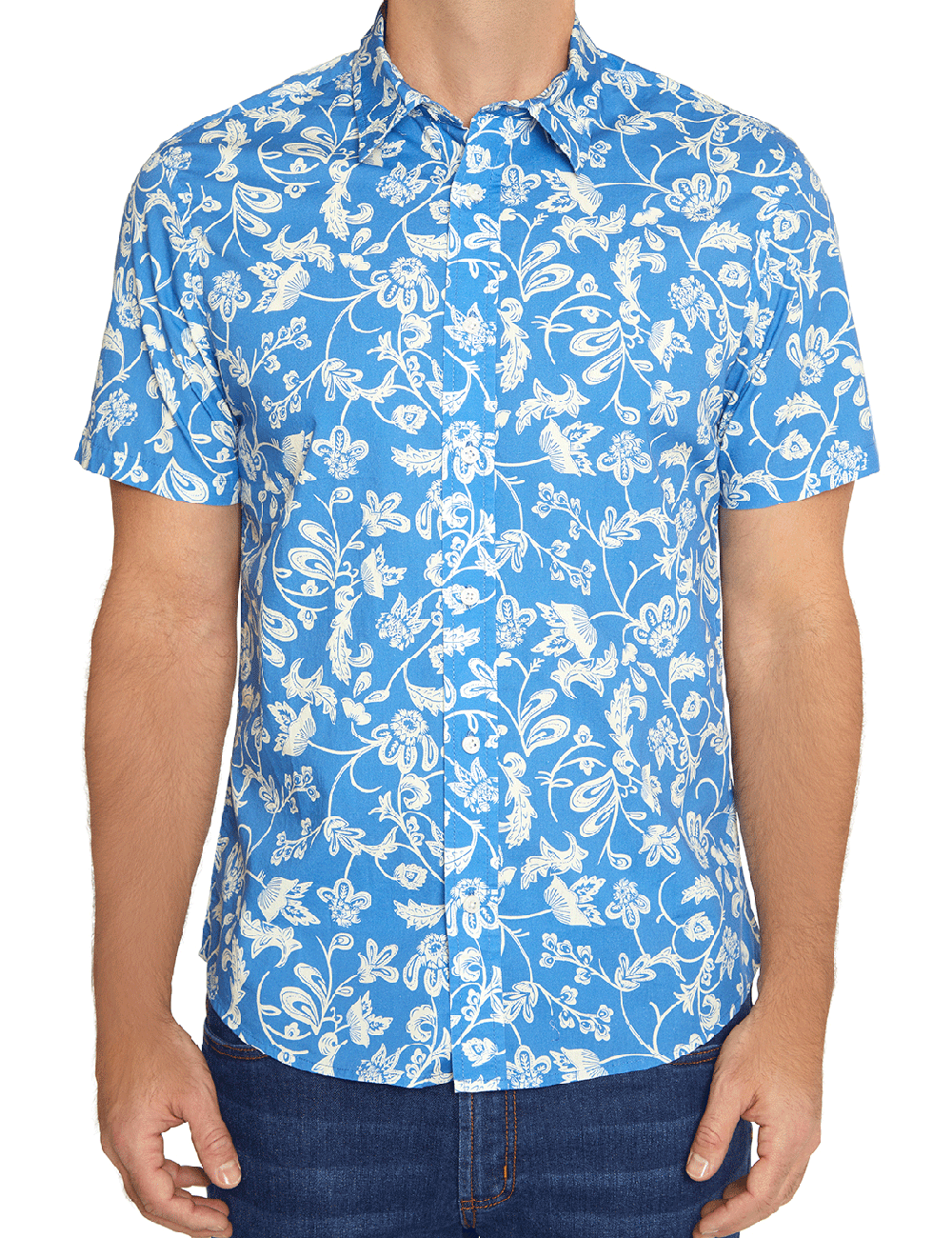 S/S PRINTED POPLIN SHIRT