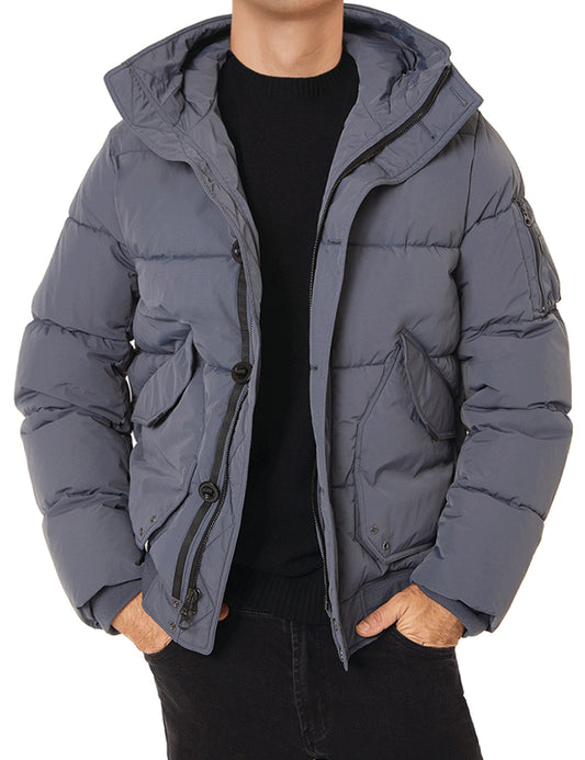 Washed Nylon Quilted Bomber Jacket