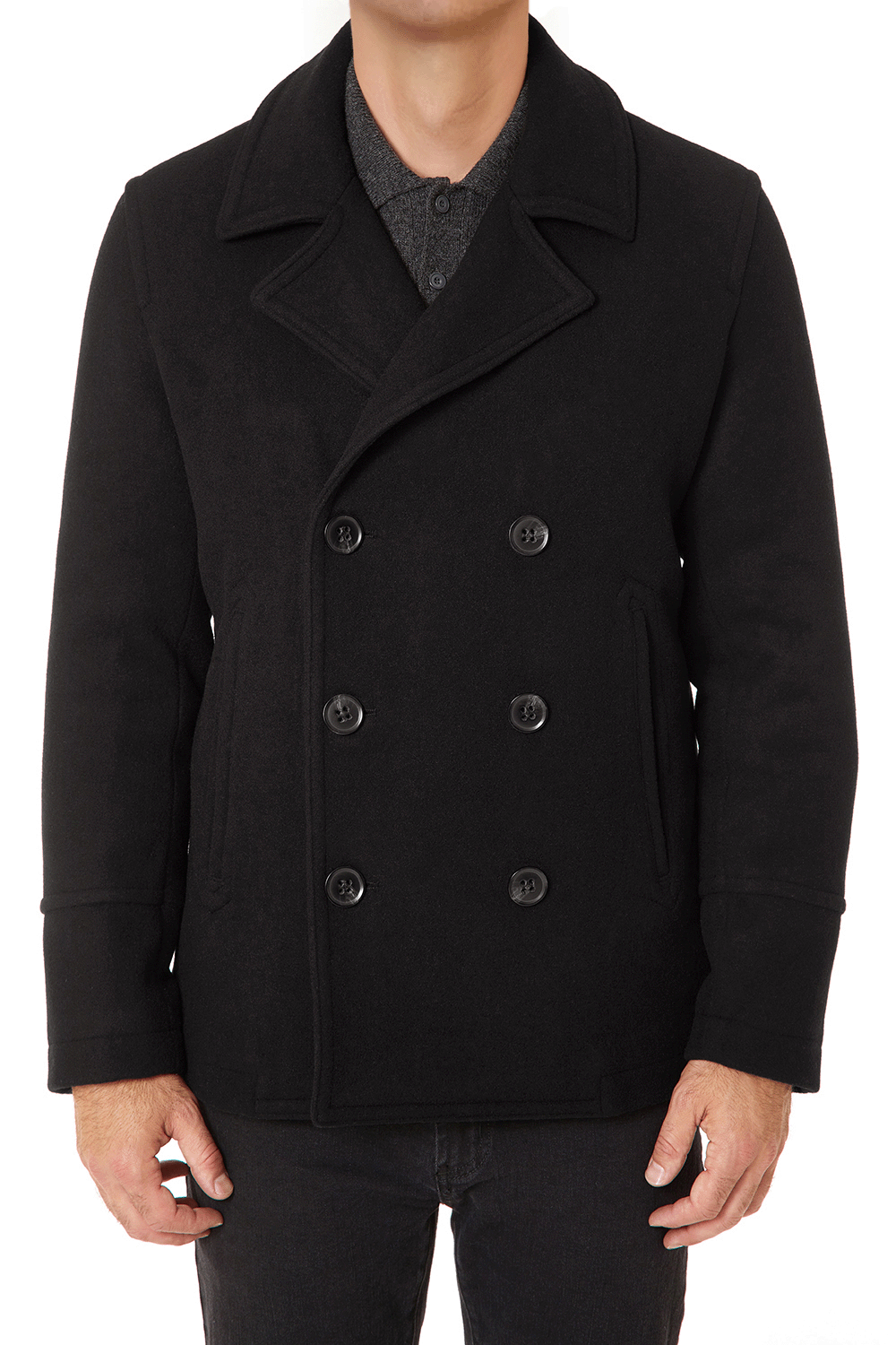 Slate Stone Wool Dock Peacoat Black L
