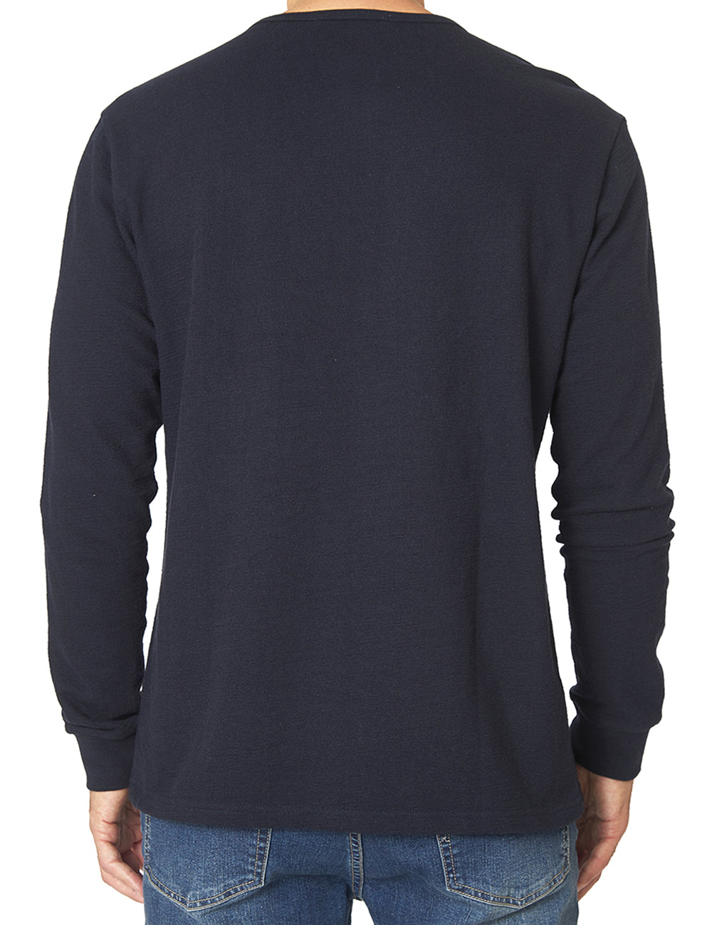 Long Sleeve Textured Knit Henley