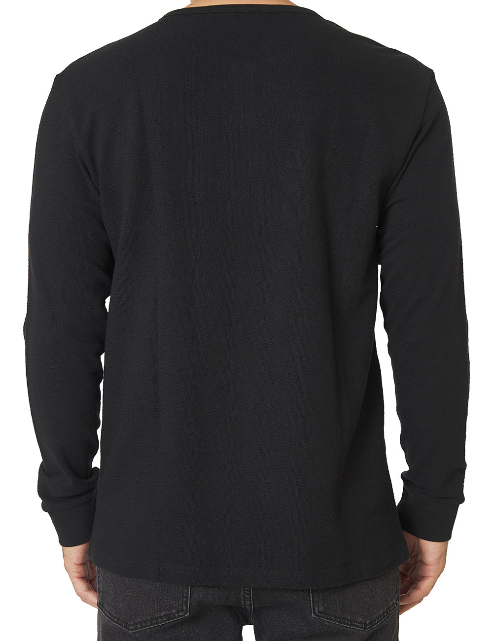 Long Sleeve Textured Knit Henley