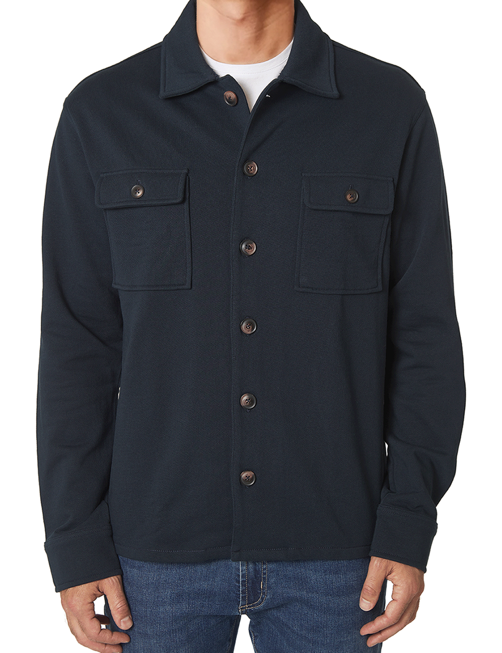 French Terry Knit Overshirt