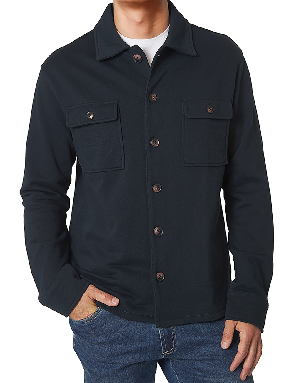 French Terry Knit Overshirt