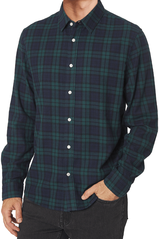 flannel regular collar shirt
