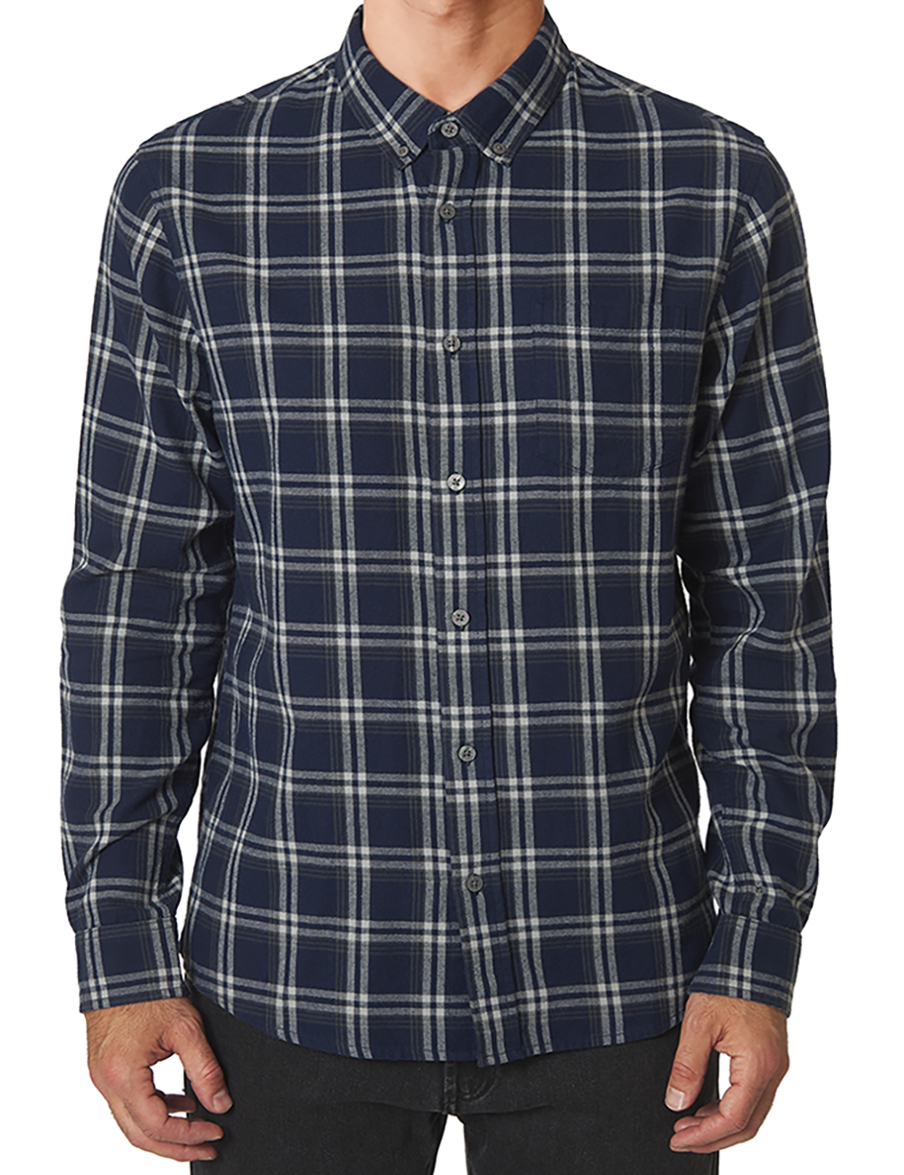 FLANNEL BUTTON DOWN SHIRT W POCKET