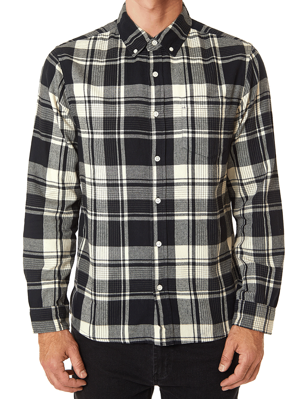 FLANNEL BUTTON DOWN SHIRT W POCKET