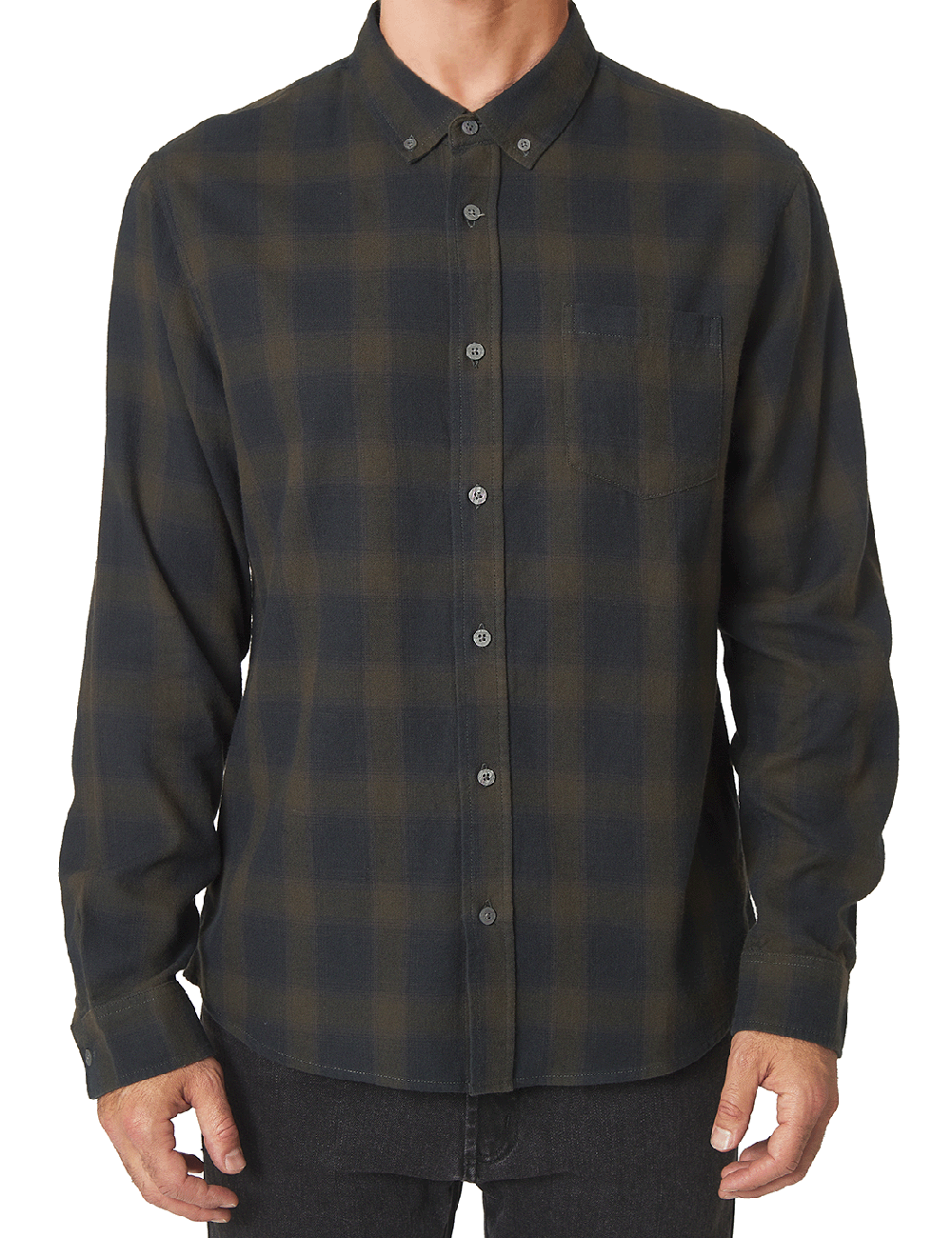 FLANNEL BUTTON DOWN SHIRT W POCKET