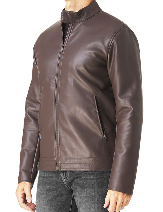 Faux Leather Racer Jacket