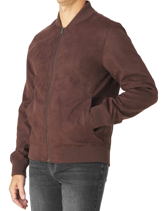 Faux Suede Bomber Jacket