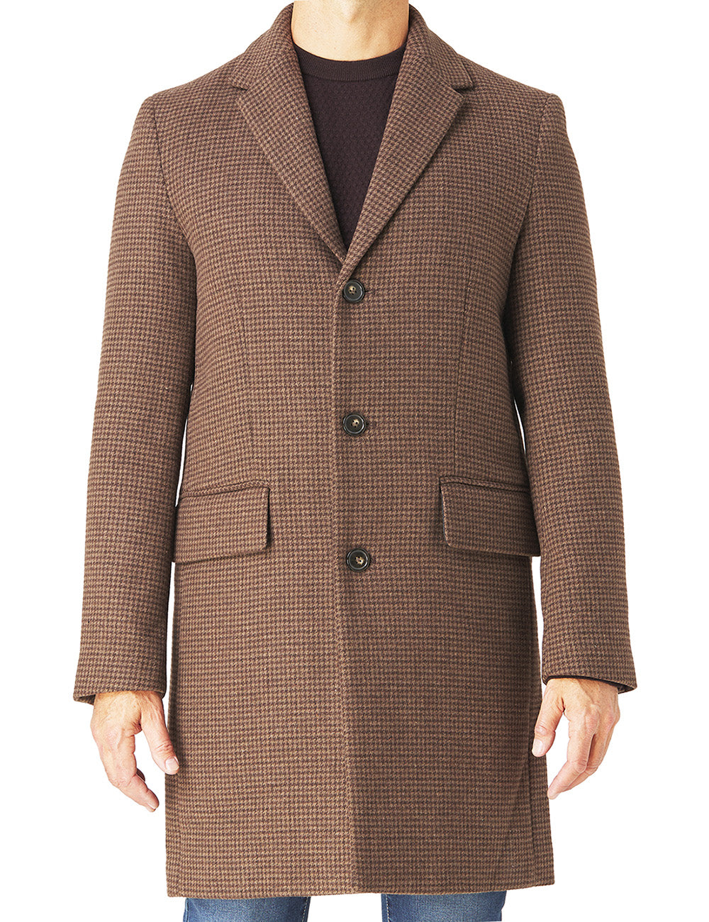 Wool Houndstooth Topcoat