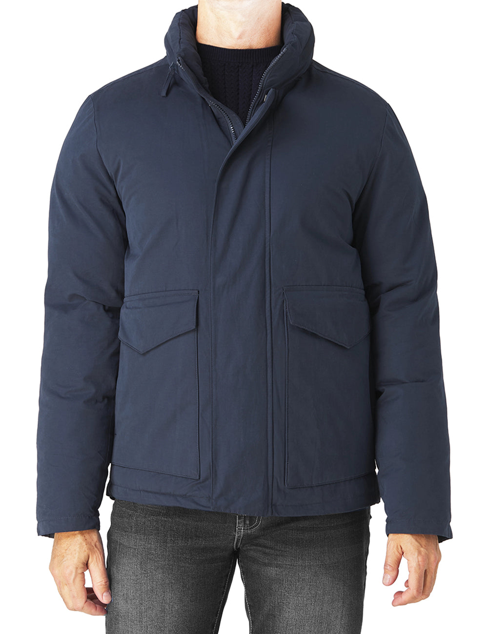 Washed Cotton Nylon Padded Jacket