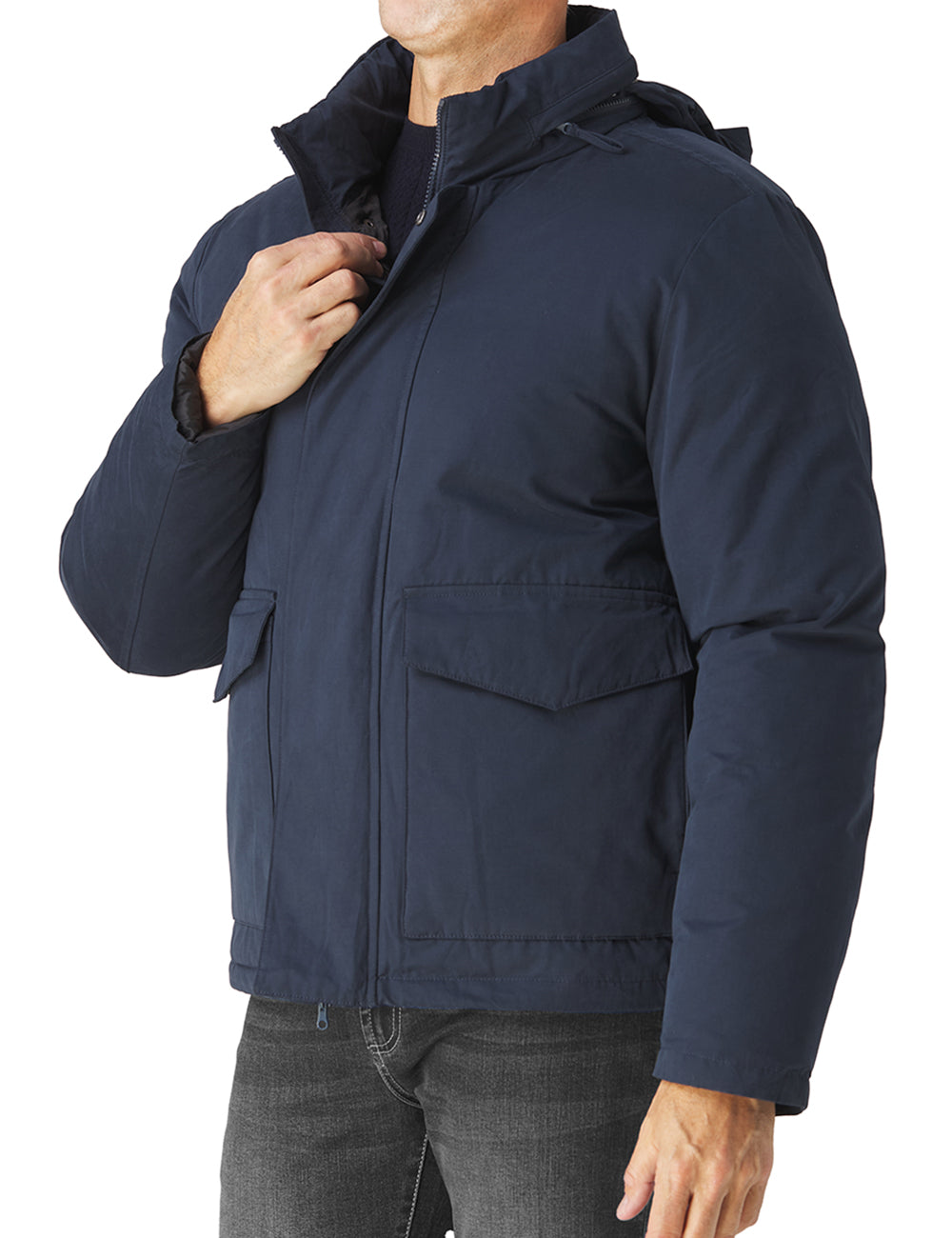 Washed Cotton Nylon Padded Jacket