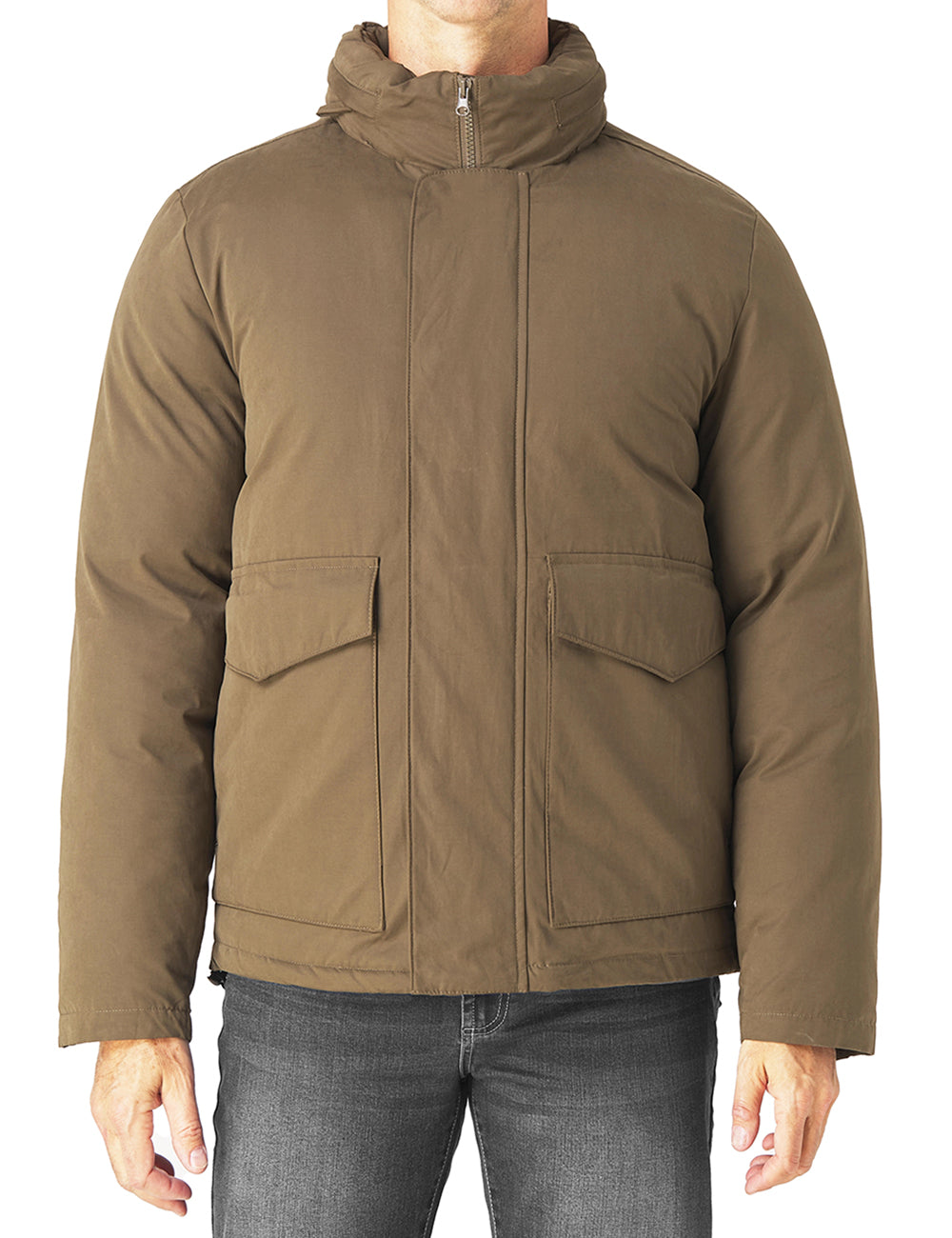 Washed Cotton Nylon Padded Jacket