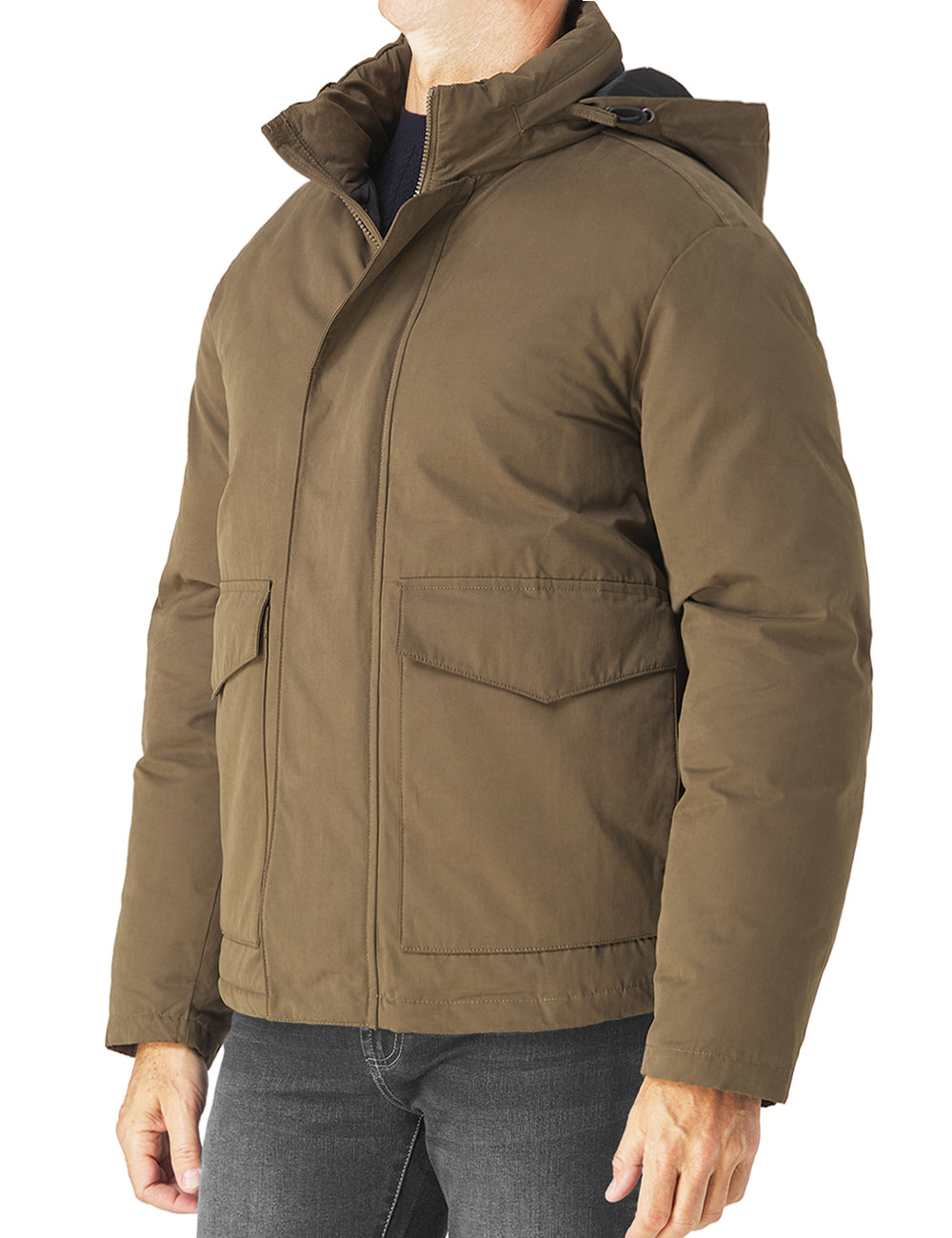 Washed Cotton Nylon Padded Jacket