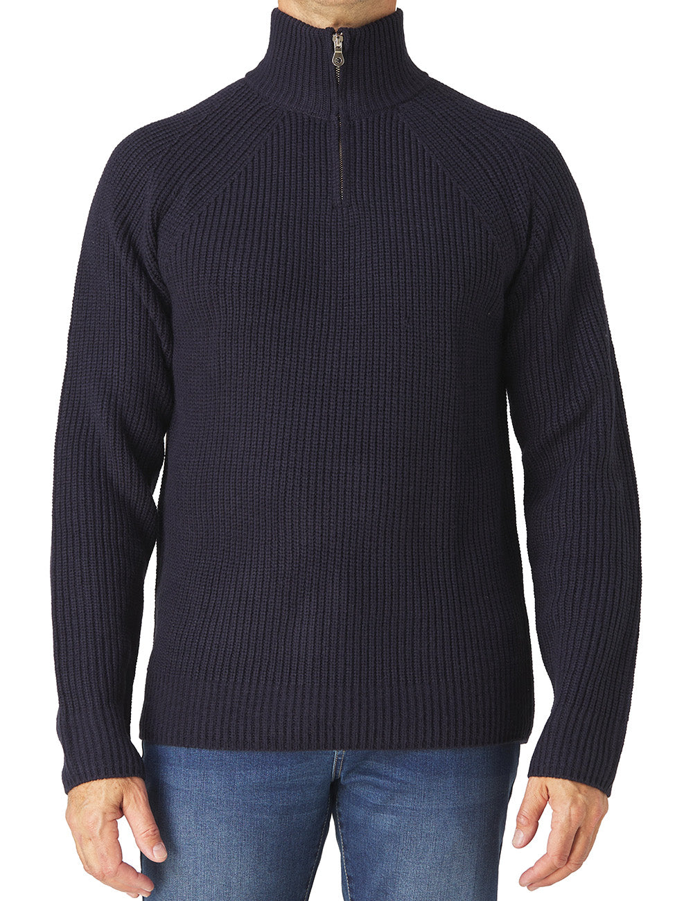 Ribbed Mid Gauge Half Zip Sweater