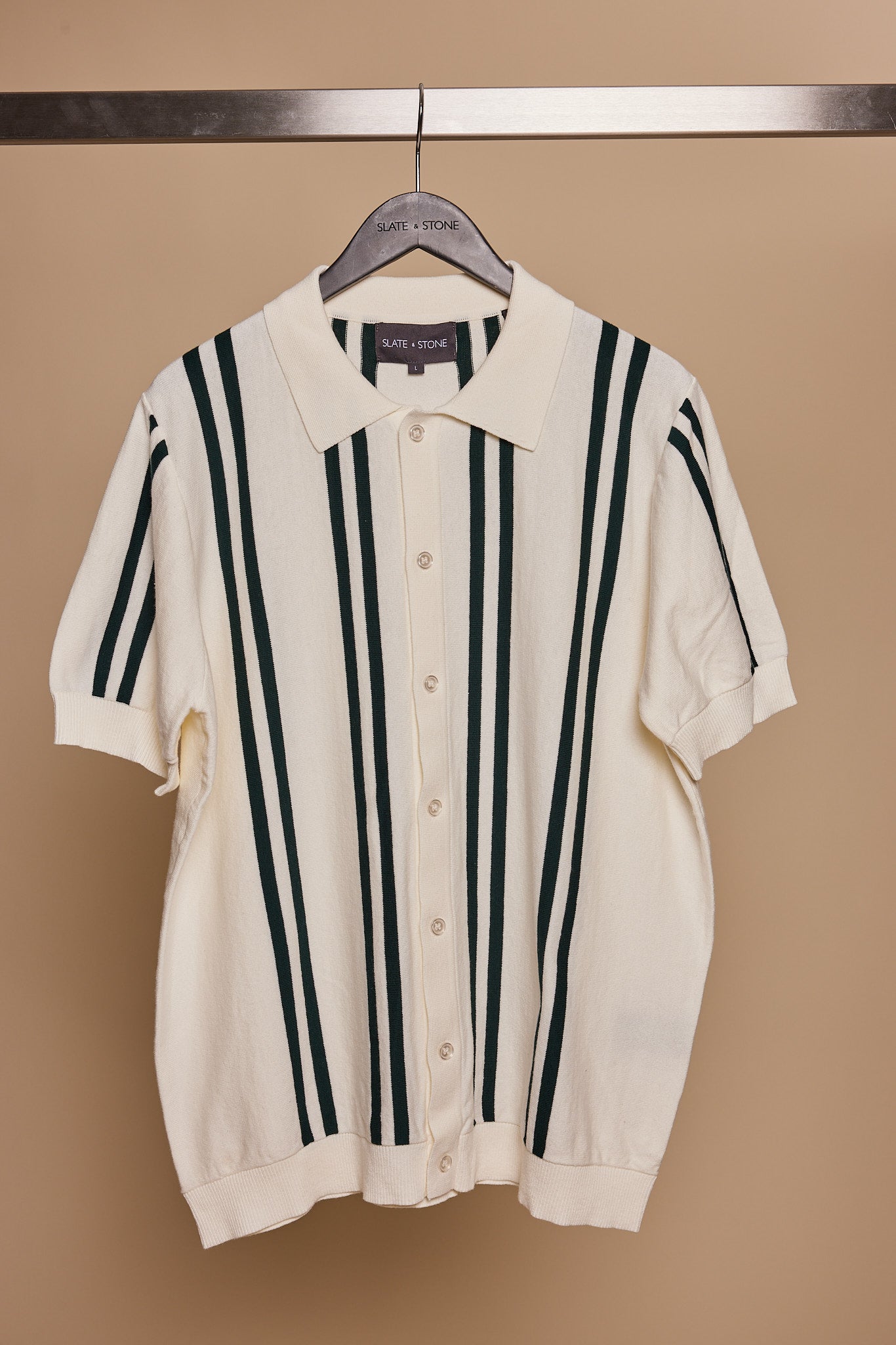 Murray Stripe Button Up Cotton Sweater