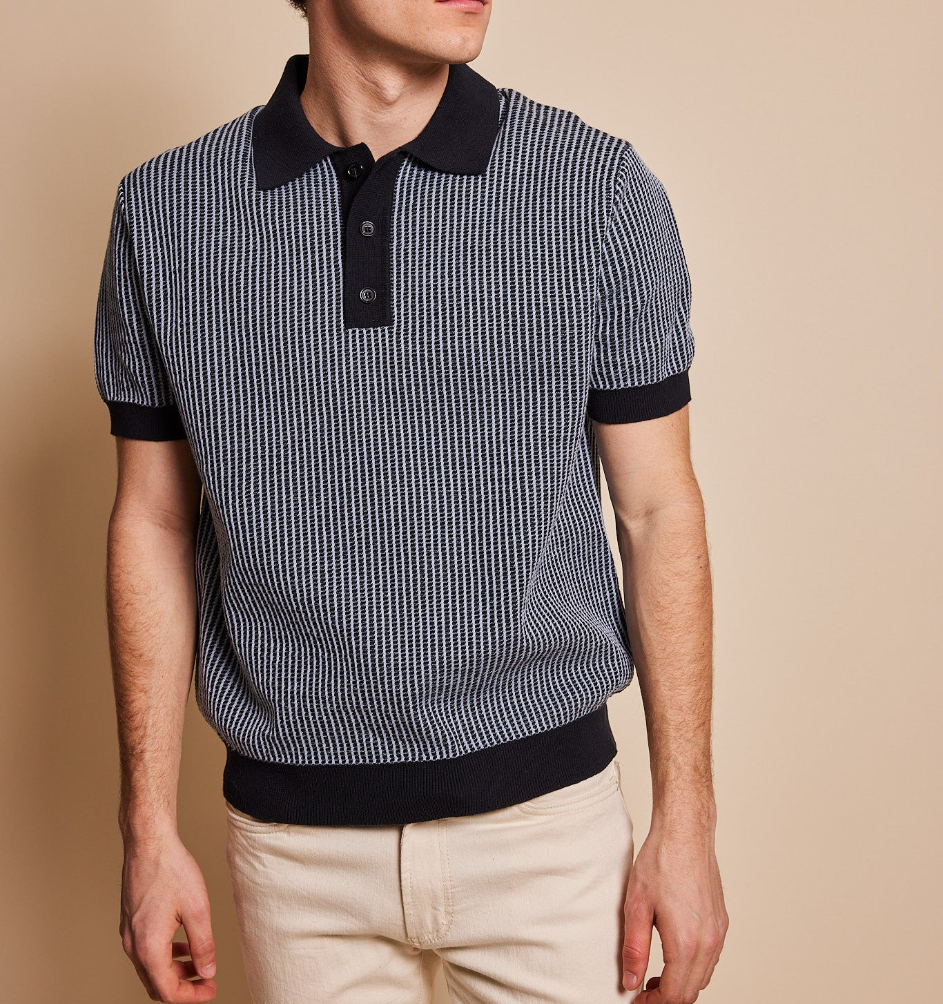 Fulton Textured Stripe Sweater Polo