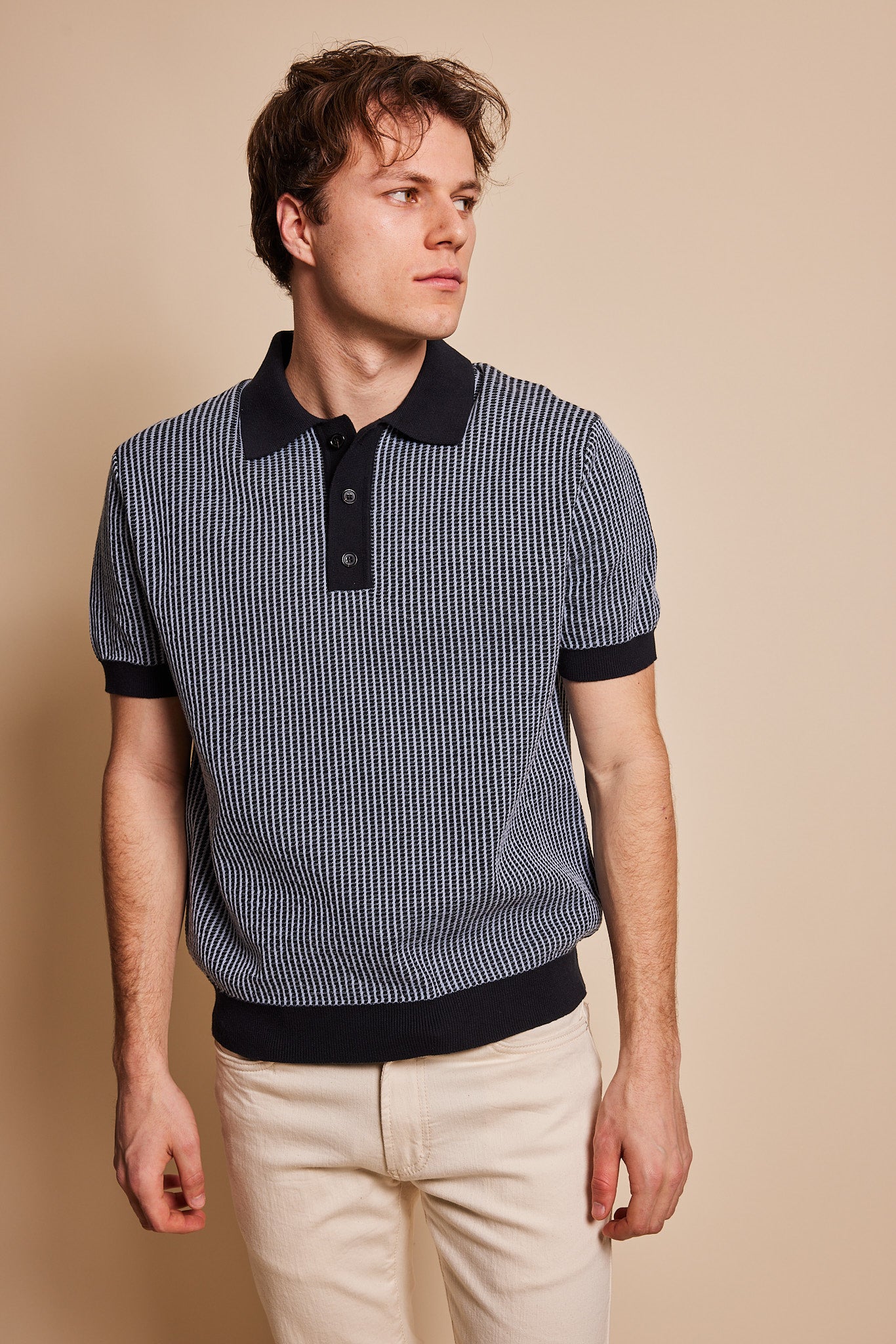 Fulton Textured Stripe Sweater Polo