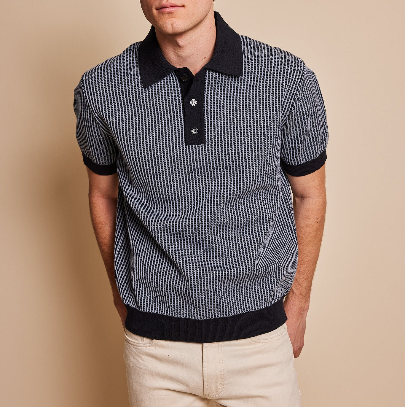 Fulton Textured Stripe Sweater Polo
