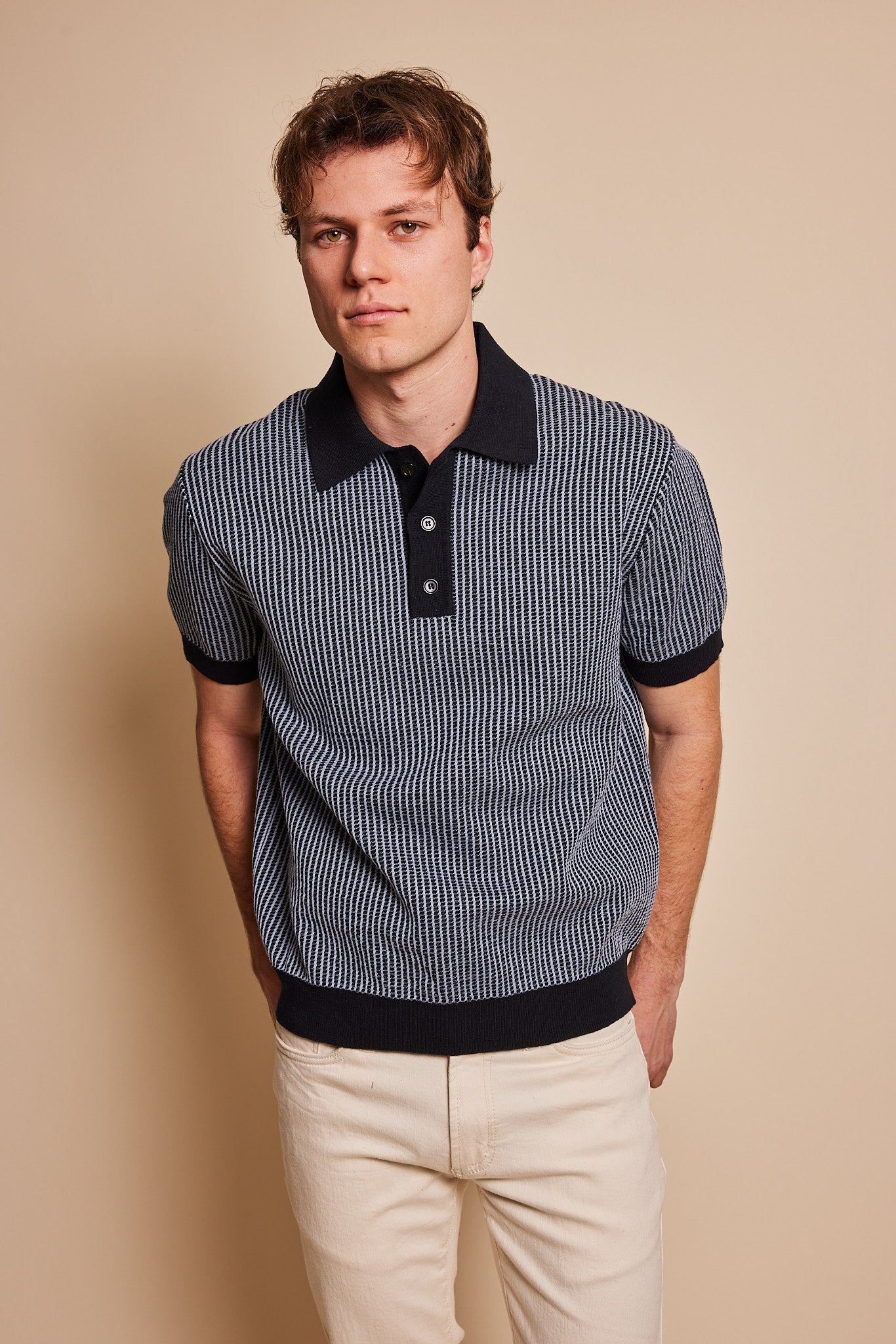 Fulton Textured Stripe Sweater Polo