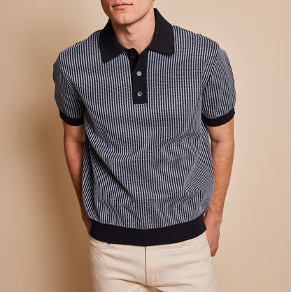 Fulton Textured Stripe Sweater Polo