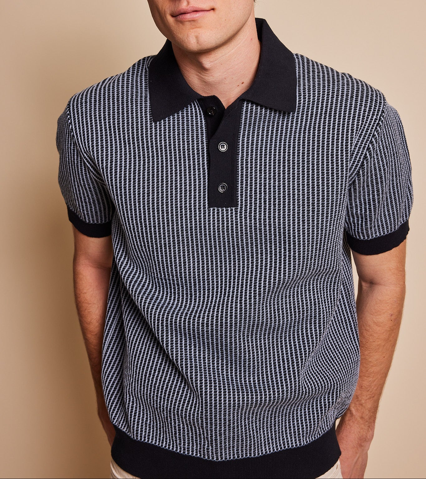 Fulton Textured Stripe Sweater Polo