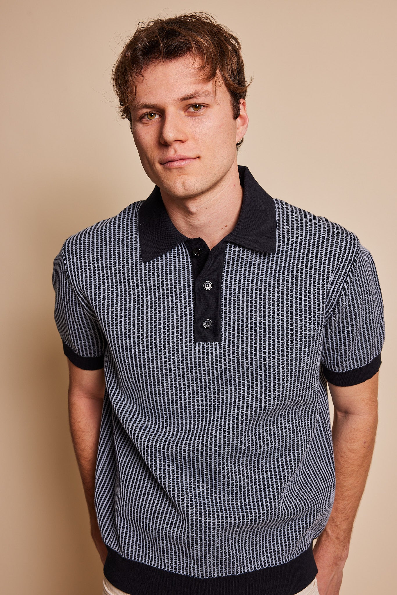 Fulton Textured Stripe Sweater Polo