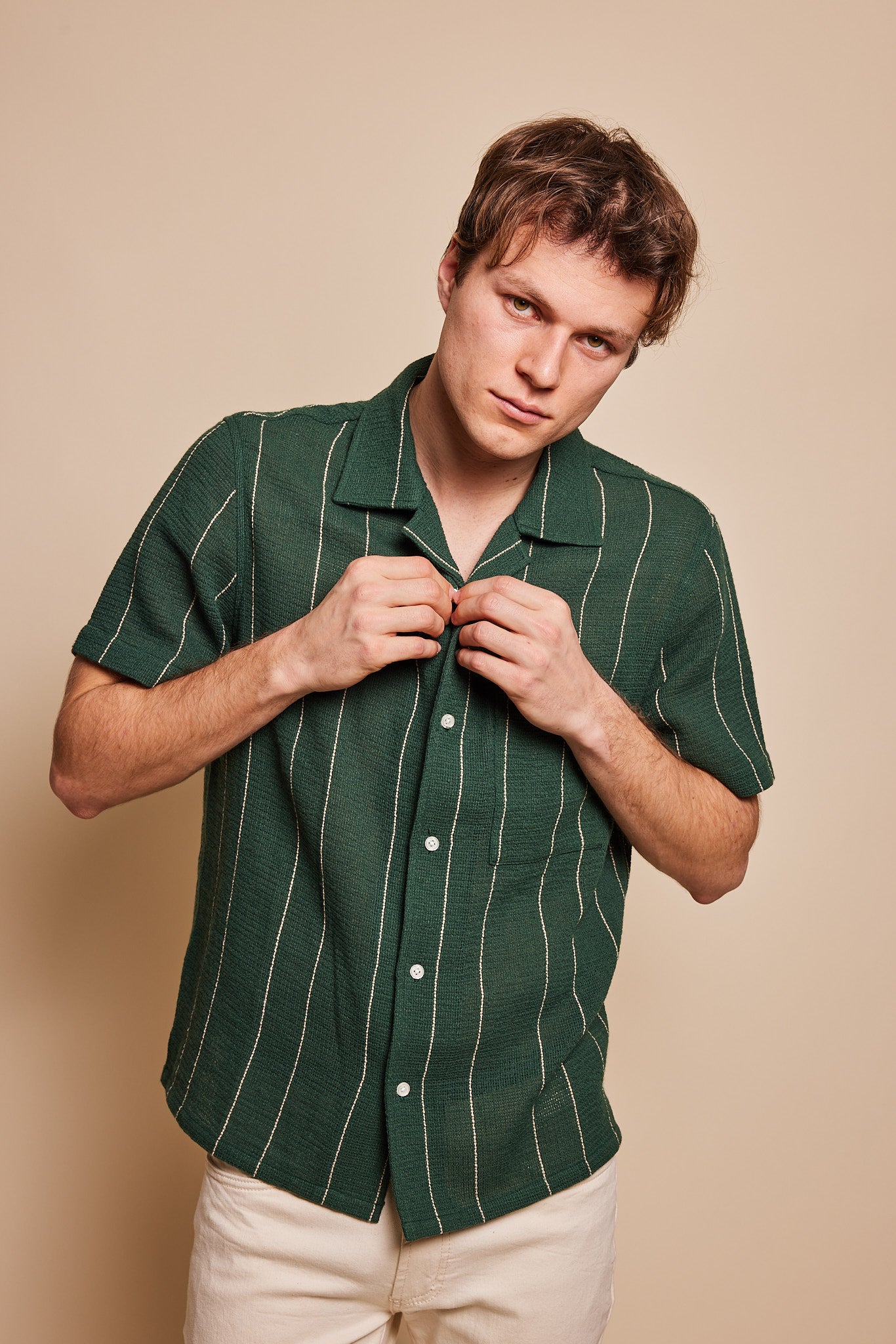 Christopher Camp Collar Shirt With Pocket