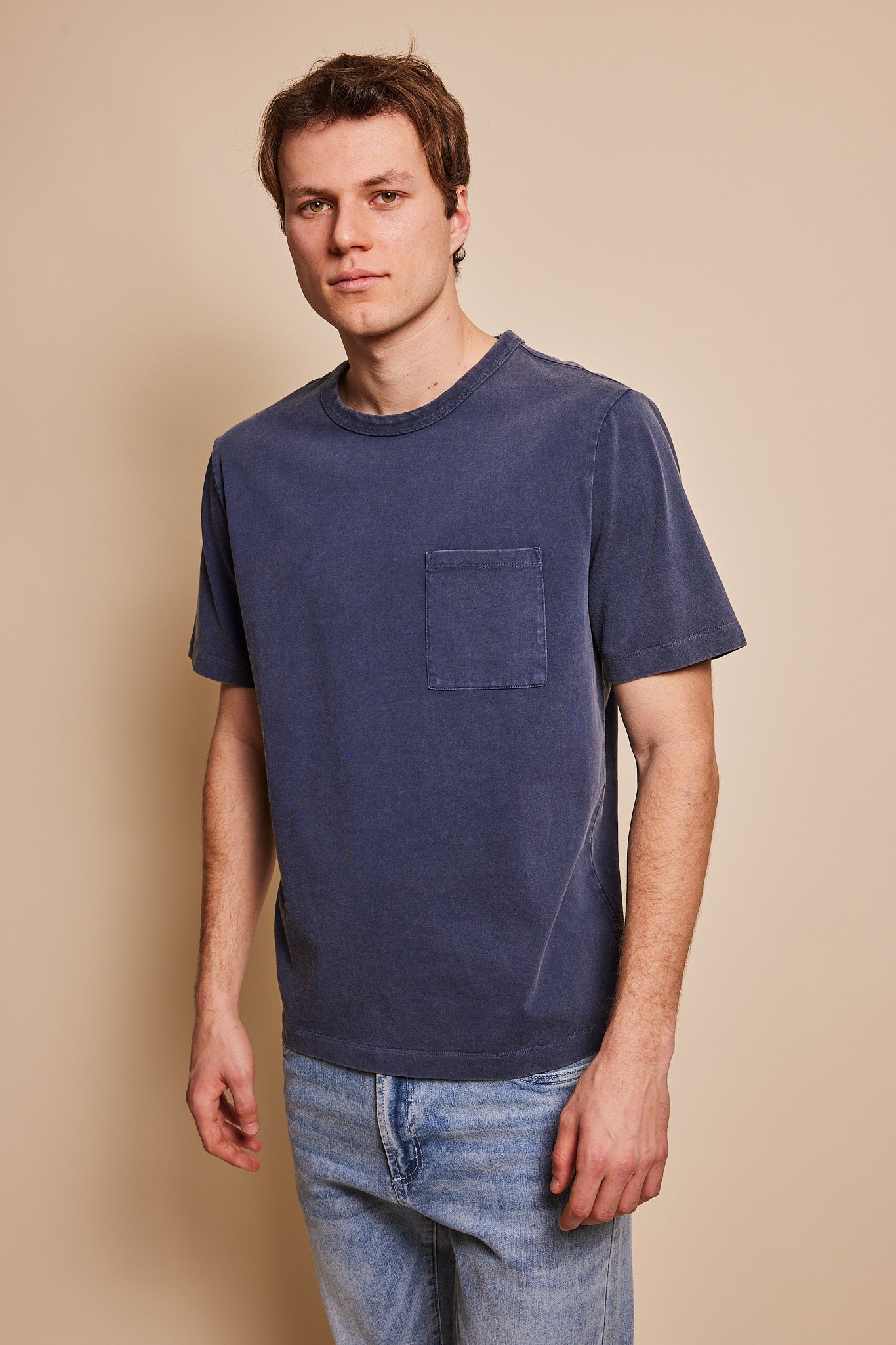 Rye Washed Cotton Pocket T-Shirt