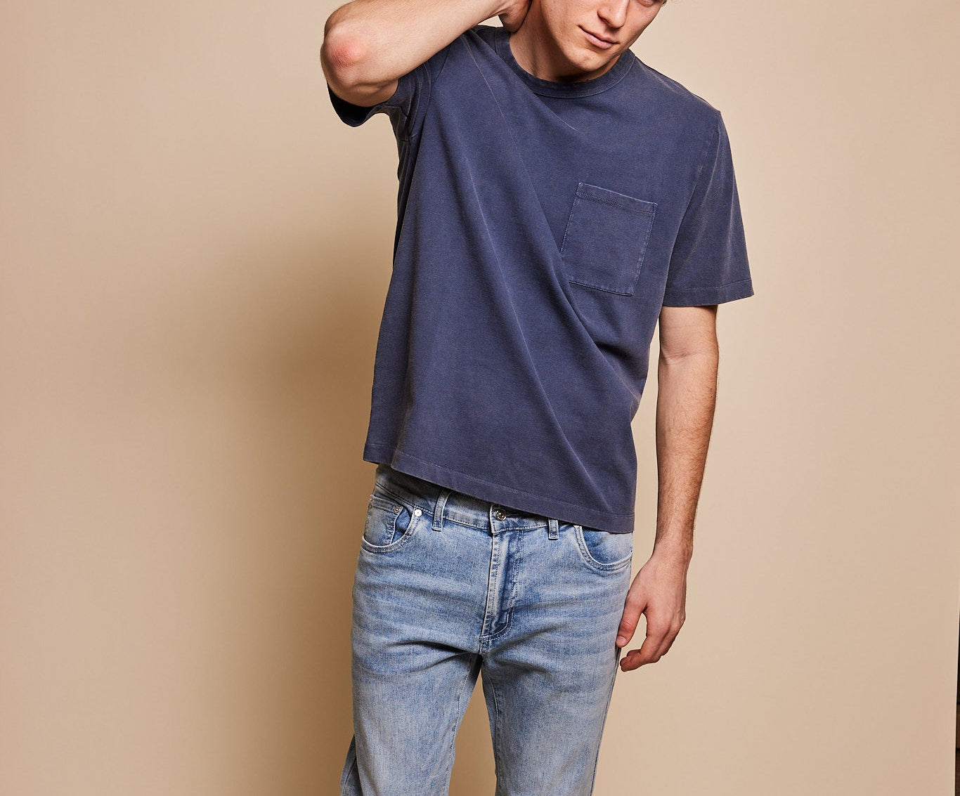 Rye Washed Cotton Pocket T-Shirt