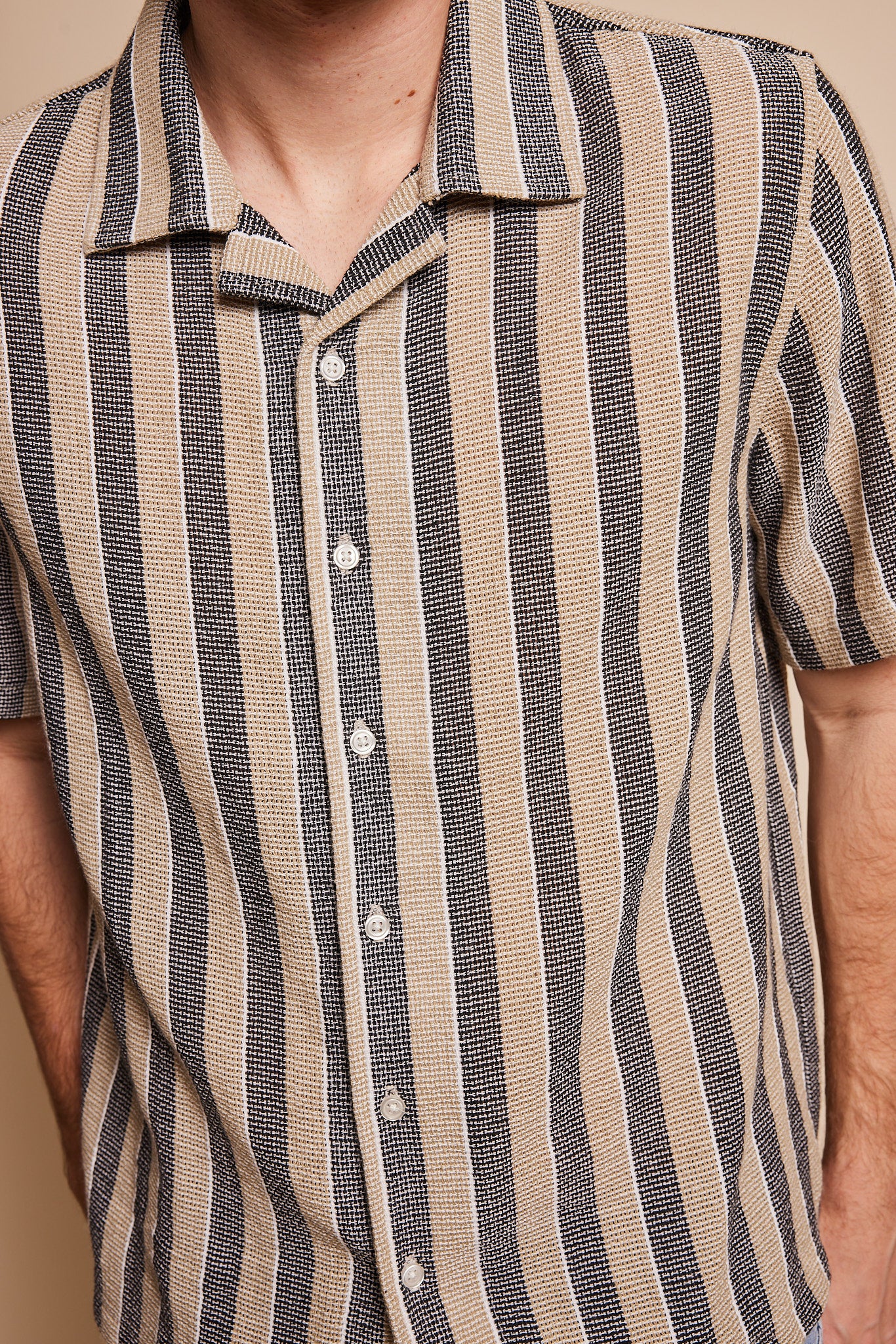 Cortlandt Textured Stripe Camp Collar Shirt