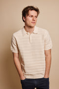 Brooklyn Mixed Weave Stripe Sweater Polo