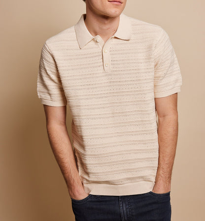 Brooklyn Mixed Weave Stripe Sweater Polo