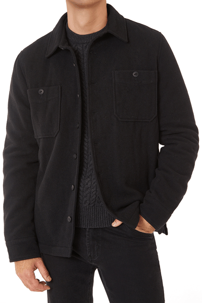 wool snap front jacket