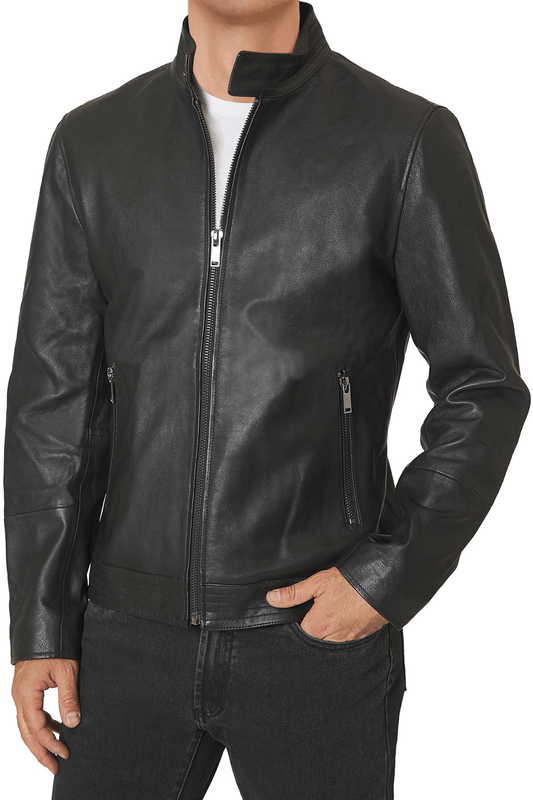 leather racer jacket